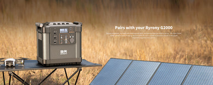 Byrony G2000 Solar Generator + Solar Panels x2