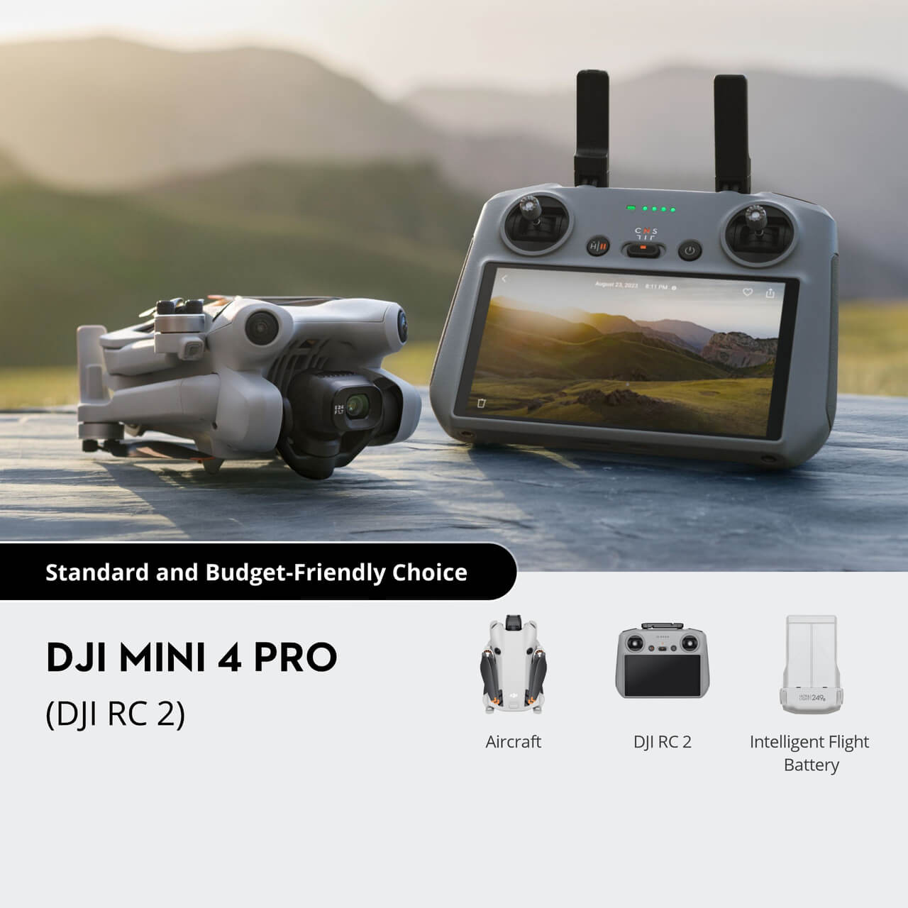 DJI Mini 4 Pro Fly More Combo Plus with DJI RC 2, Mini Drone with 4K HDR  Video, 3 Intelligent Flight Battery Plus for up to 135 Mins Flight Time