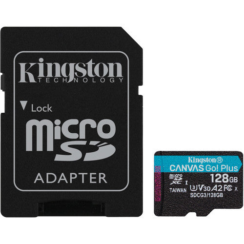 Kingston 128GB Canvas Go! Plus UHS-I microSDXC Memory Card with SD Adapter